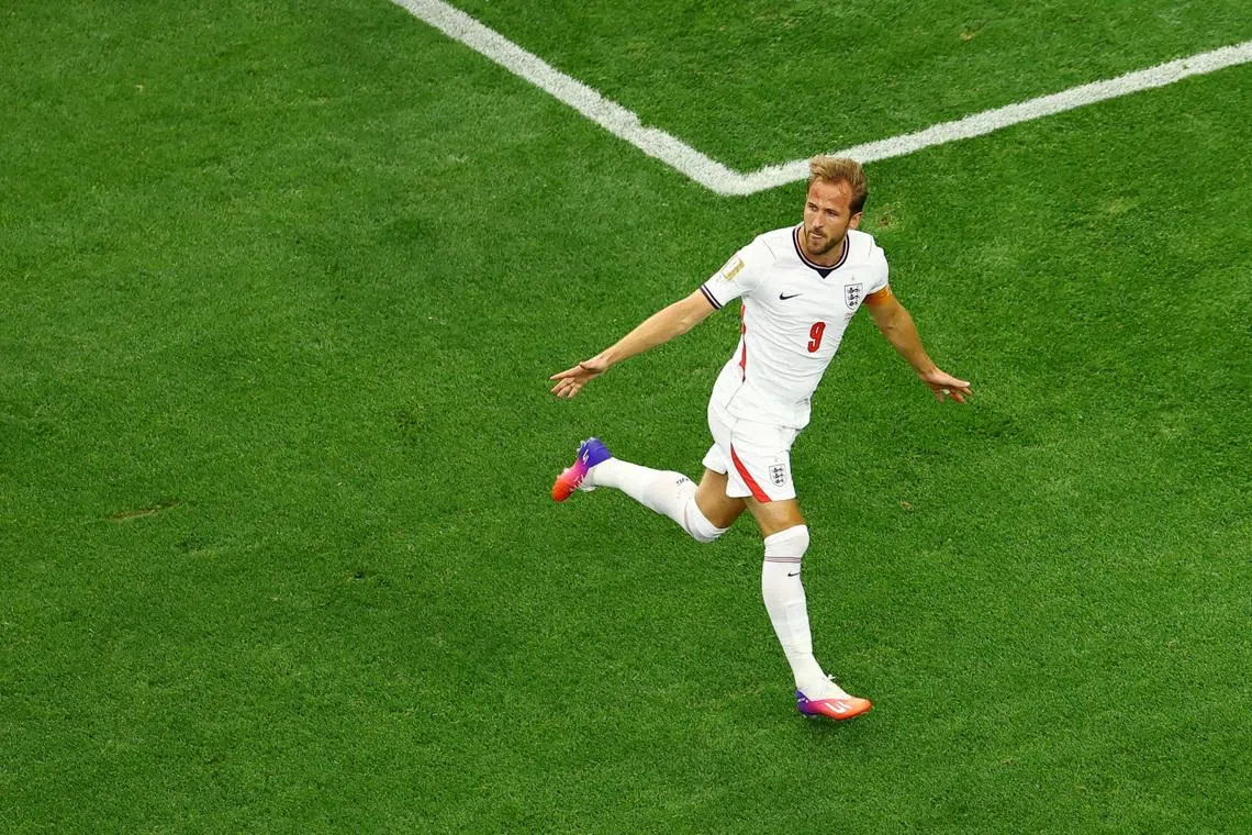 Soccer Football - FIFA World Cup 2026 - Group L - England v Croatia - Dallas Stadium, Arlington, Texas, U.S. - June 17, 2026 England's Harry Kane celebrates scoring their second goal REUTERS/Issei Kato