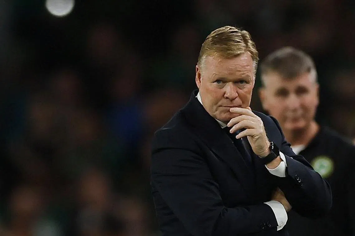 Soccer Football - Euro 2024 Qualifier - Group B - Republic of Ireland v Netherlands - Aviva Stadium, Dublin, Republic of Ireland - September 10, 2023 Netherlands coach Ronald Koeman reacts REUTERS/Clodagh Kilcoyne/File Photo