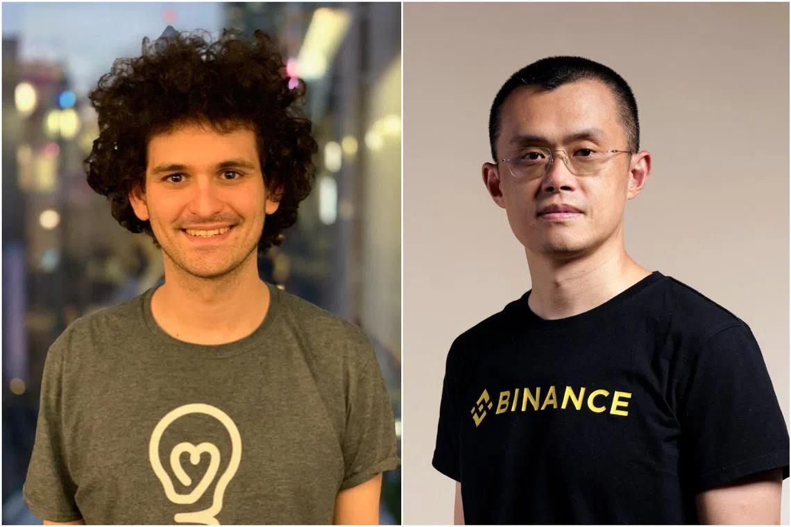 FTX CEO Sam Bankman-Fried (left) and Binance founder Zhao Changpeng.