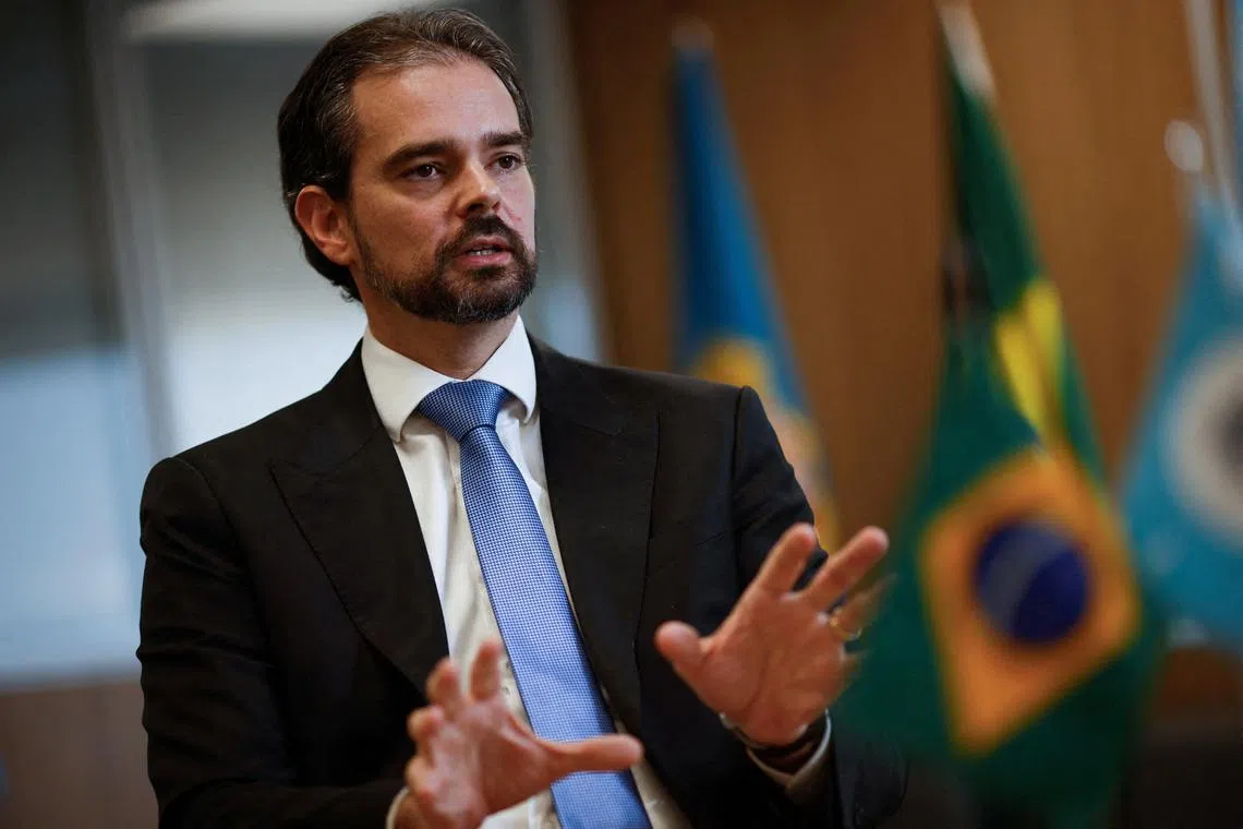 FILE PHOTO: Director of the Federal Police's International Cooperation department and Interpol Vice-President for the Americas, Valdecy Urquiza, speaks during an interview with Reuters in Brasilia, Brazil February 2, 2024. REUTERS/Adriano Machado/File Photo