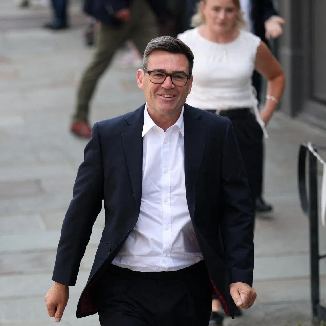 FILE PHOTO: Newly elected leader of Britain's Labour Party Andy Burnham arrives for his first engagement as leader, in Gravesend, Kent, Britain, July 17, 2026. REUTERS/Isabel Infantes/File Photo