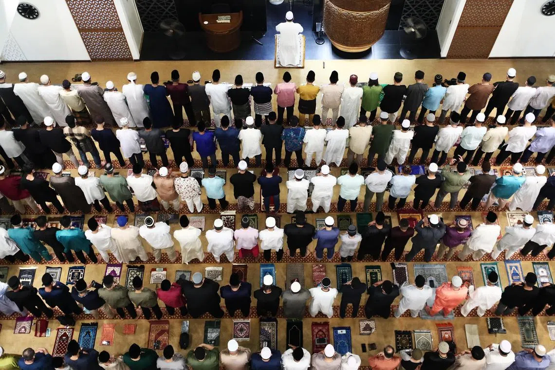 Deputy Mufti Dr Hannan Hassan delivering the Aidiladha (Hari Raya Haji) sermon at Masjid Yusof Ishak on 10 July 2022