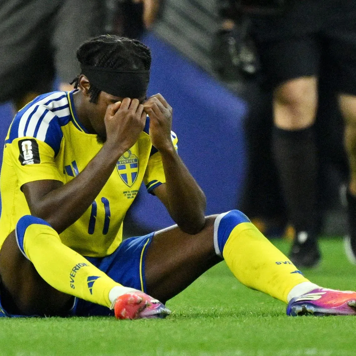 Soccer Football - FIFA World Cup 2026 - Group F - Japan v Sweden - Dallas Stadium, Arlington, Texas, U.S. - June 25, 2026 Sweden's Anthony Elanga reacts after the match IMAGN IMAGES via Reuters/Jerome Miron