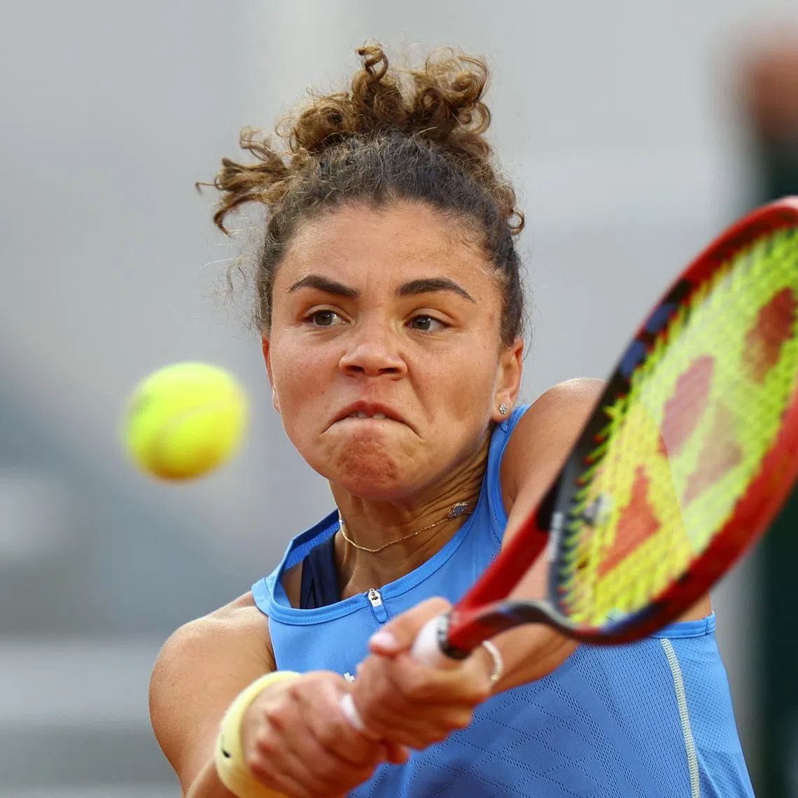 Tennis - French Open - Roland Garros, Paris, France - May 25, 2025 Italy's Jasmine Paolini in action during her first round match against China's Yue Yuan REUTERS/Lisi Niesner