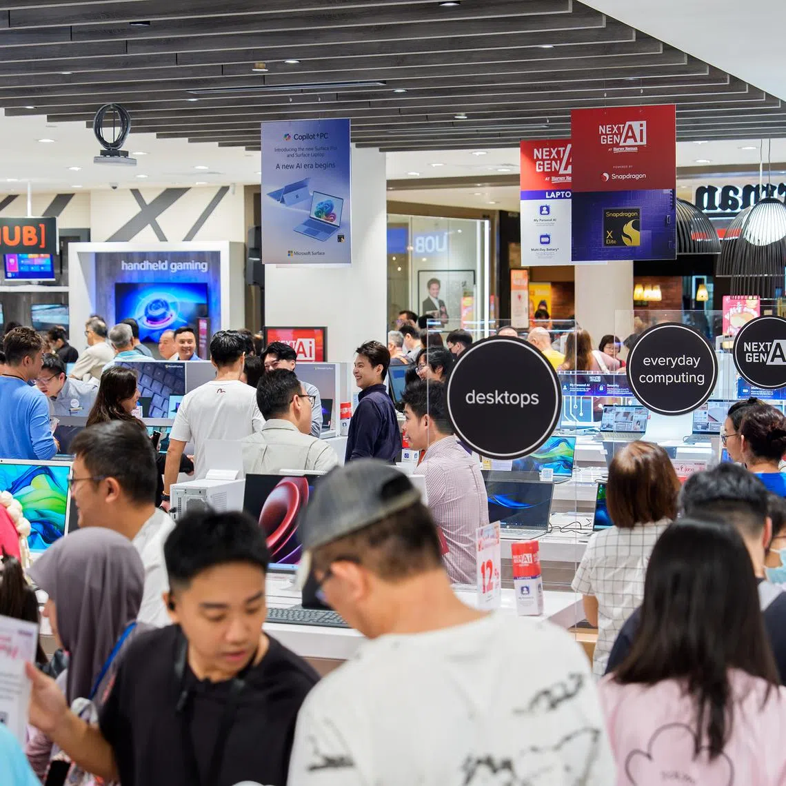 The grand opening of Harvey Norman at Lot One. The store is spread across 1,300 sq m on Level 3 of the neighbourhood mall.