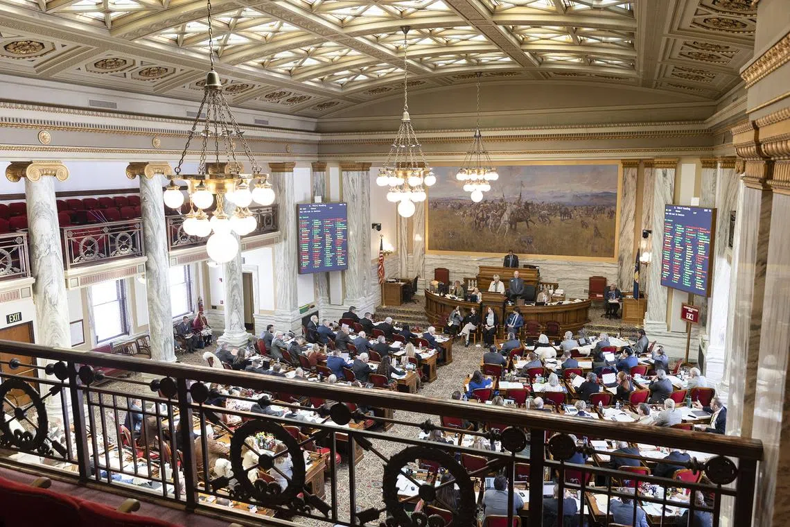 The bill to ban TikTok passes in the Montana House of Representatives in Helena, Montana, on April 14, 2023. 