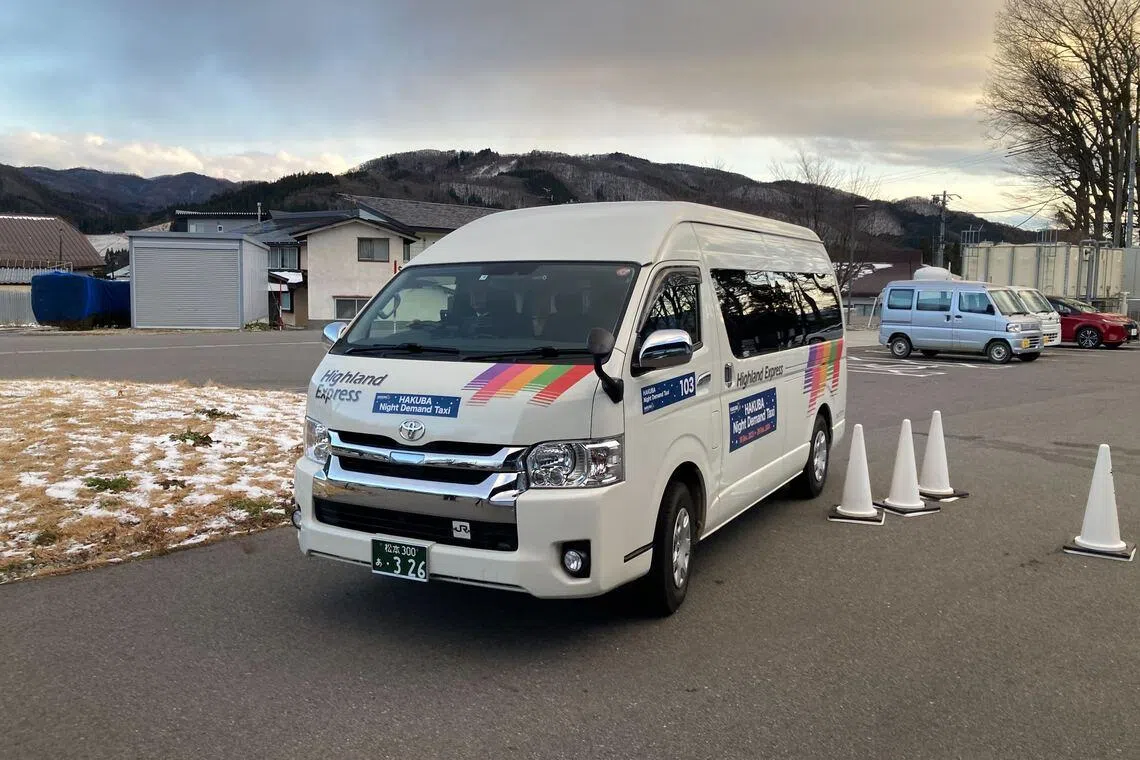 Night Demand Taxi in Hakuba, Japan