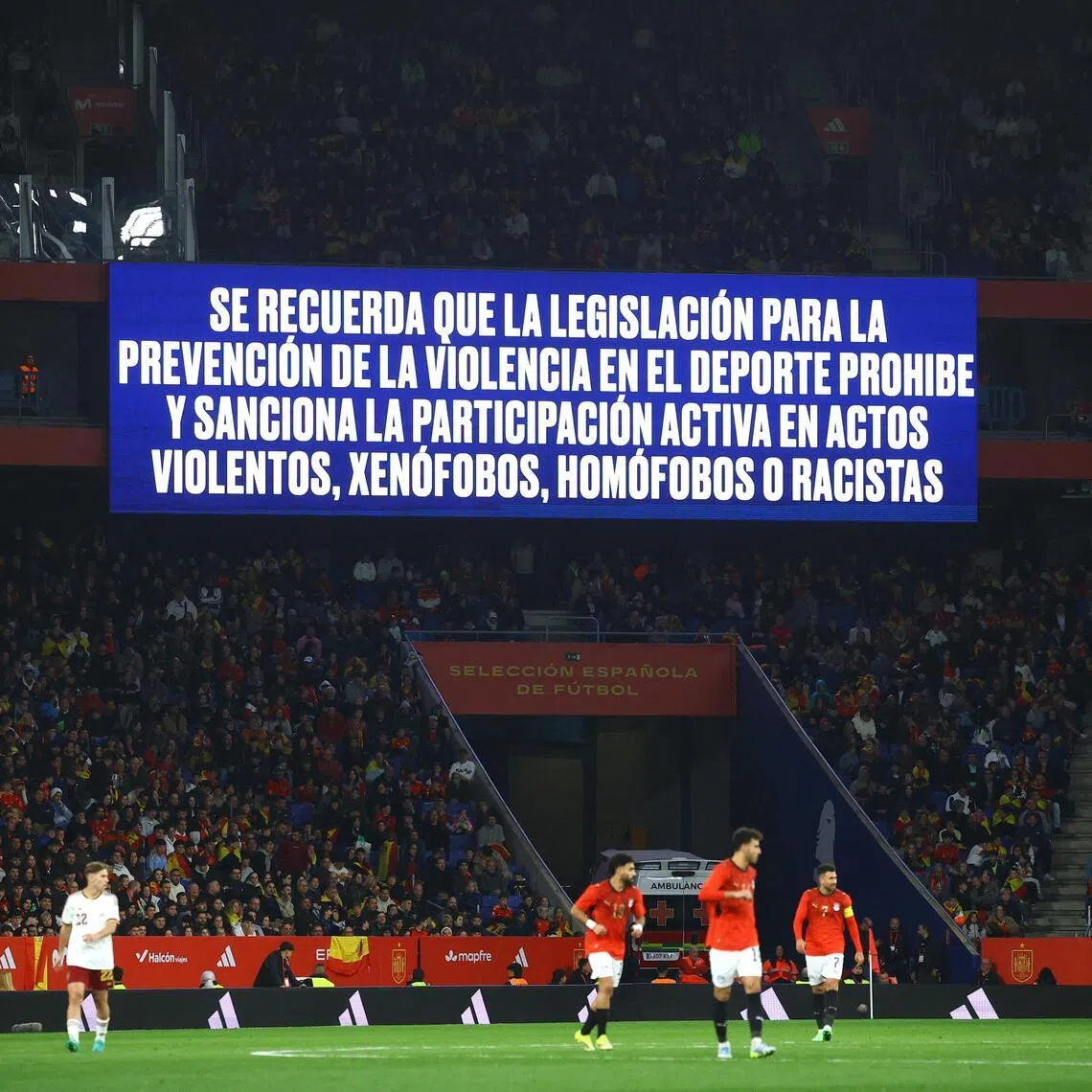 The authorities appealed to fans more than once over the public announcement system to refrain from making offensive comments.