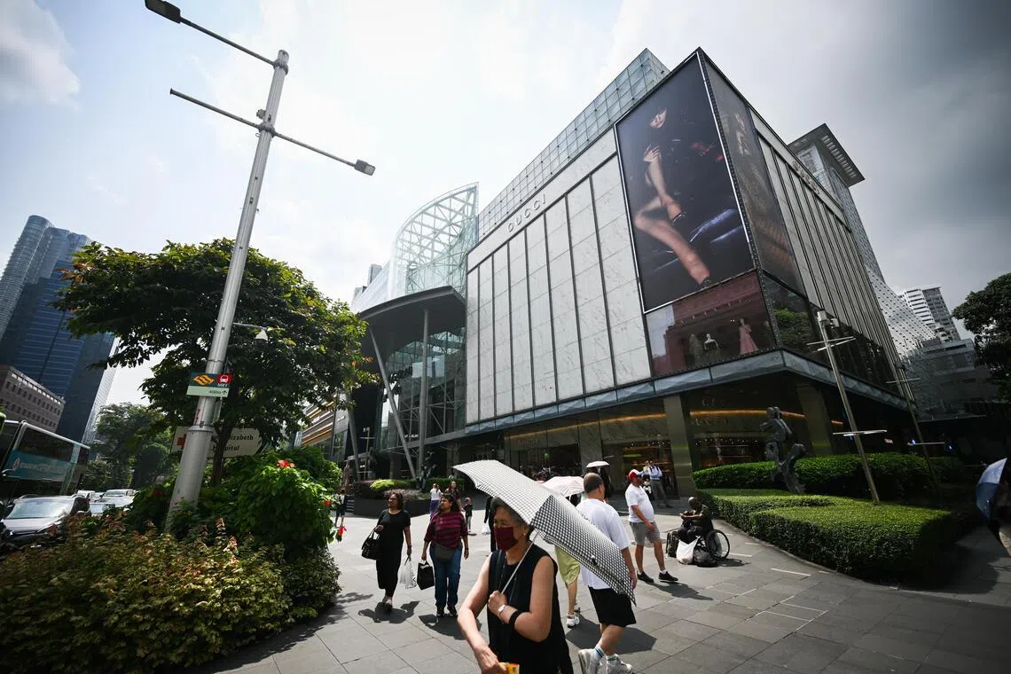 Paragon mall as well as other properties in Orchard as seen on July 13, 2026.