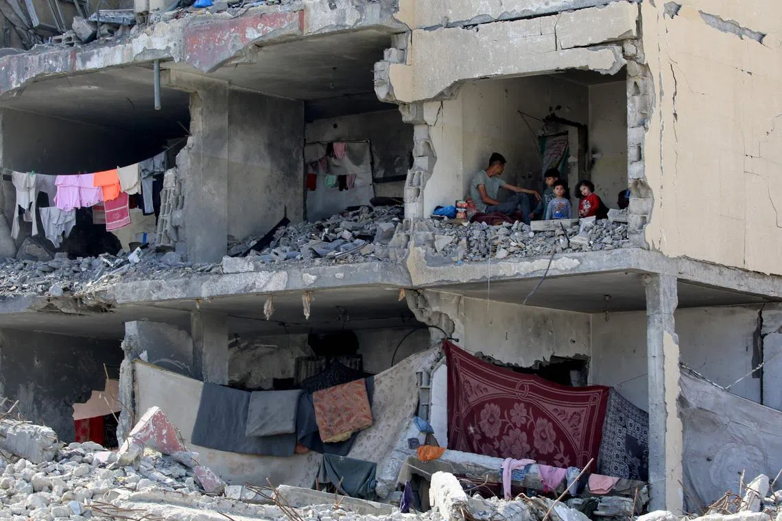 A residential building damaged by an Israeli airstrike in Rafah in southern Gaza on May 22.