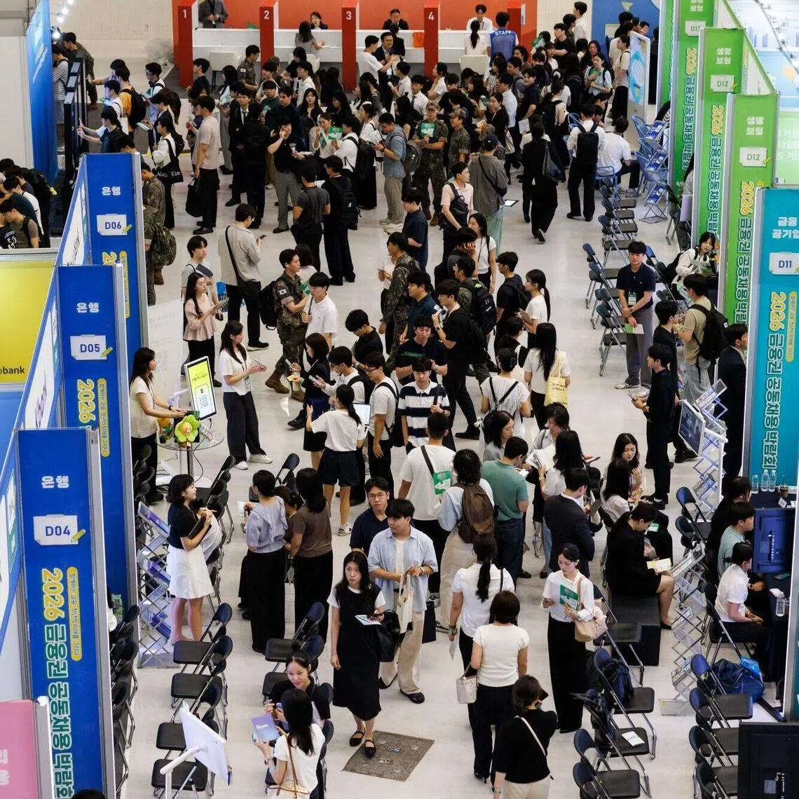 Job seekers at a finance job fair in Seoul, South Korea, on Aug 19.