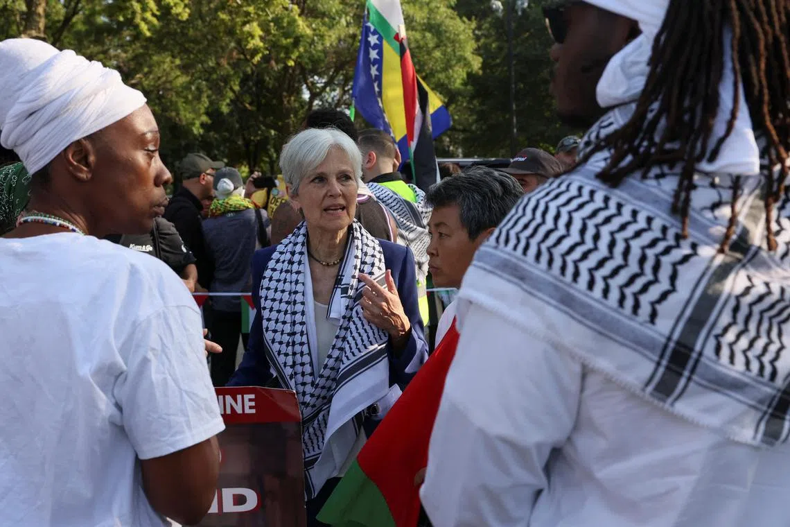 Democrats are concerned that the Green Party's candidate, Dr Jill Stein (above), could siphon support away from Democratic candidate Kamala Harris.