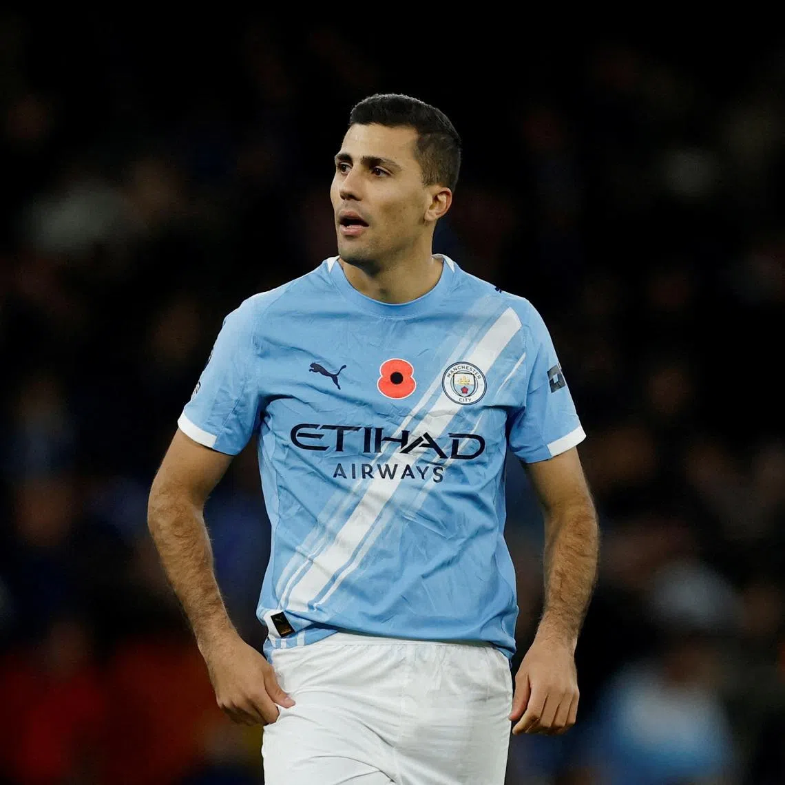 FILE PHOTO: Soccer Football - Premier League - Manchester City v AFC Bournemouth - Etihad Stadium, Manchester, Britain - November 2, 2025 Manchester City's Rodri Action Images via Reuters/Jason Cairnduff/File Photo