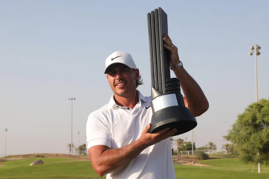 Defending champion Brooks Koepka birdied two of his last three holes and added another birdie on his second playoff hole to seize his third victory on the LIV circuit.