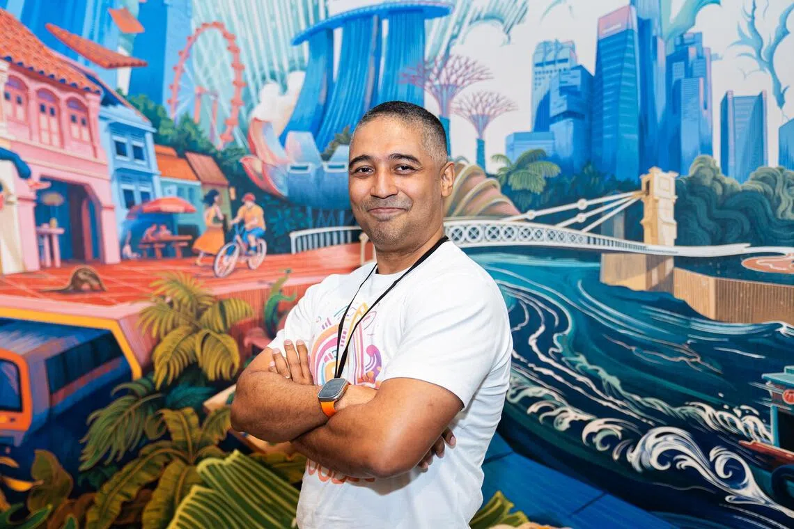 azhp06 - Mr Anand Roy, founder and CEO of Wubble - a Singapore-based start-up which uses generative AI to create customised, royalty-free music - at HP Singapore's office at Depot Close on Oct 6, 2025. Wubble is one of the businesses supported by HP under its new Garage 2.0 initiative, which aims to support AI start-ups. 

Credit: HP Singapore