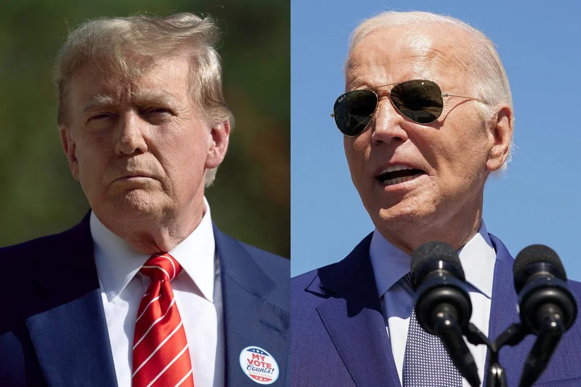 Trump's legal woes mean he's facing a cash crunch in his battle to win back the US presidency from incumbent Joe Biden (right). 
