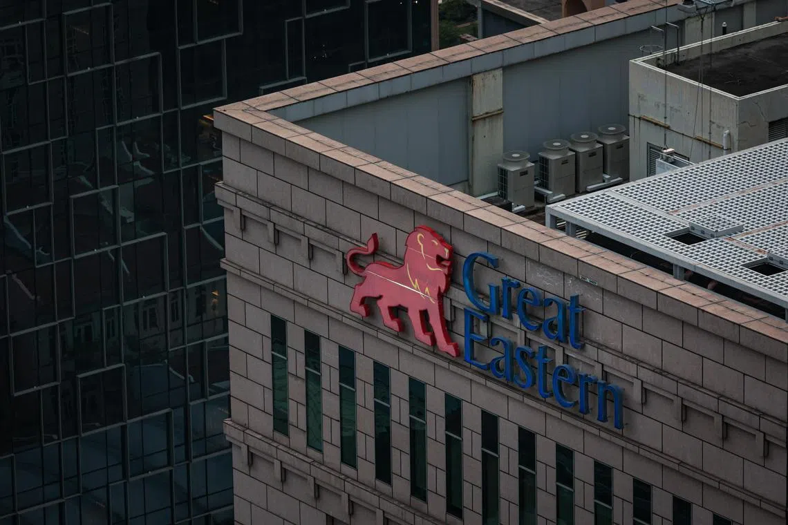 CMG20241115-RChiong04/张俊杰/档案用 Generic pix [OCBC Centre] The Great Eastern logo, photographed on Nov 15, 2024. Tags - Insurance, investment, 大东方人寿, 保险