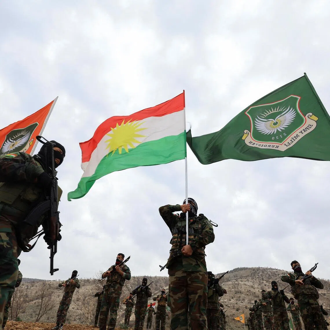 Iranian Kurdish fighters from the Kurdistan Freedom Party, known as PAK take part in a training session at a base on the outskirts of Erbil, Iraq, on Feb 12.