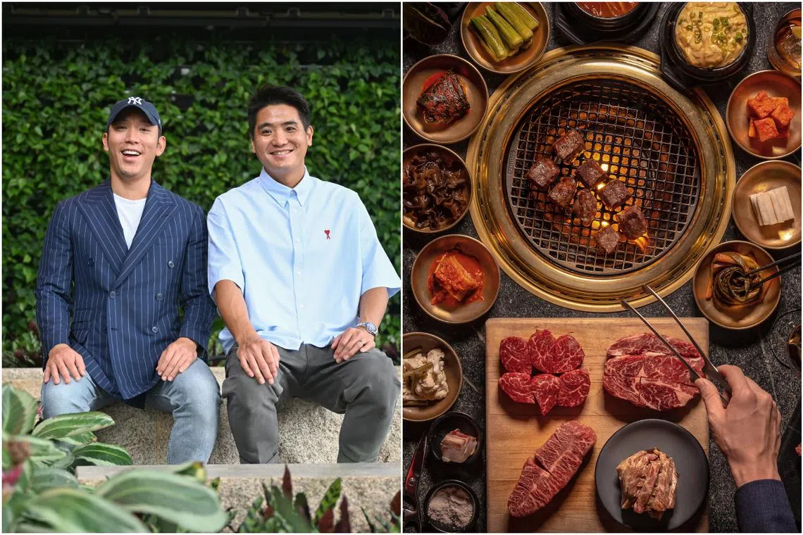 Mr Simon Kim (left), chief executive of Gracious Hospitality Management, with executive chef and partner Daniel Shim, will be opening the outpost at Como Orchard.