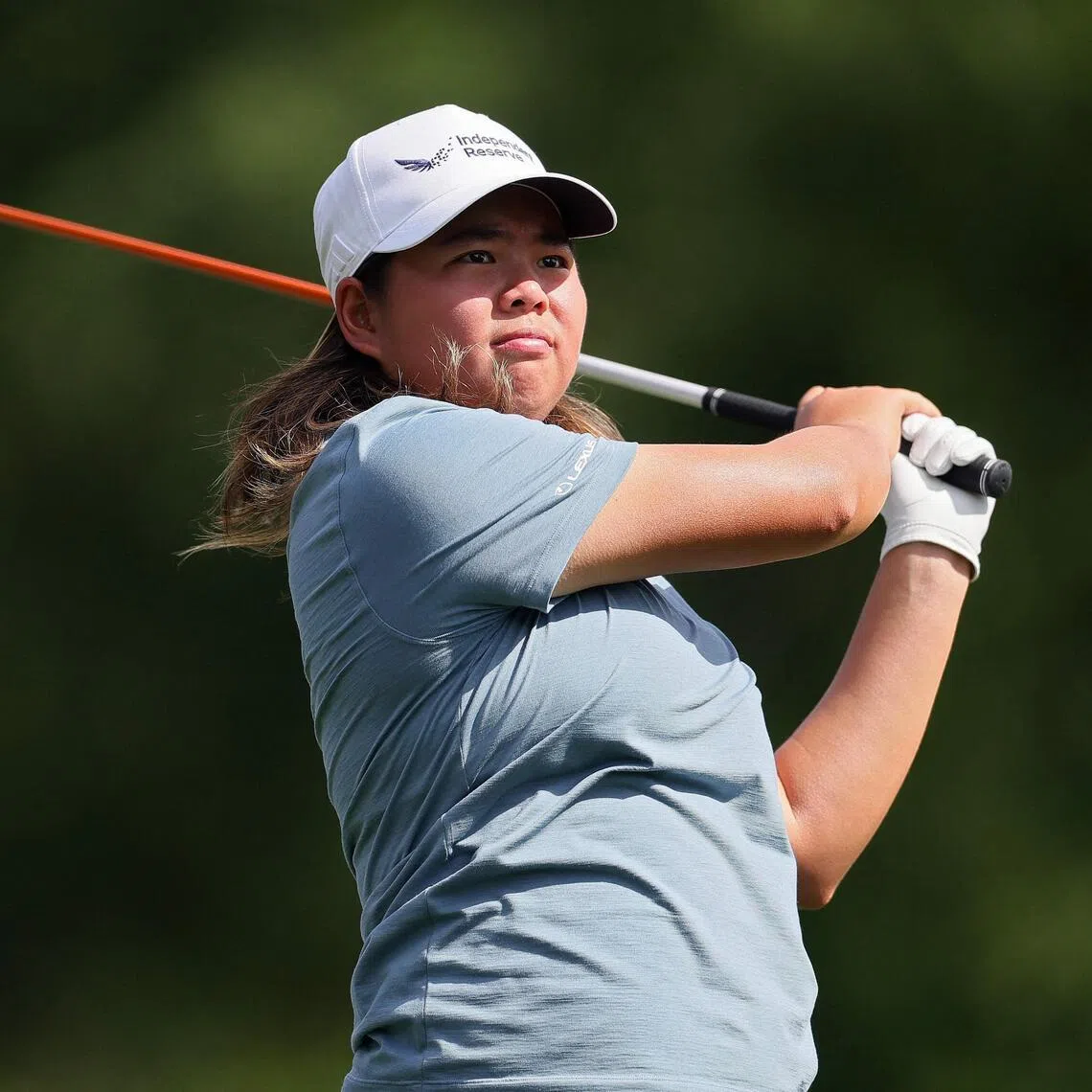 Shannon Tan of Singapore plays her shot from the sixth tee during the first round of The Chevron Championship 2026 at Memorial Park Golf Course on April 23, 2026 in Houston, Texas. 