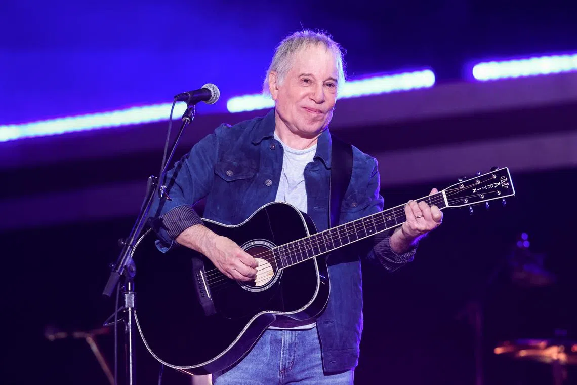 FILE PHOTO: Singer Paul Simon performs onstage at the 2021 Global Citizen Live concert at Central Park in New York, U.S., September 25, 2021. REUTERS/Caitlin Ochs/File Photo