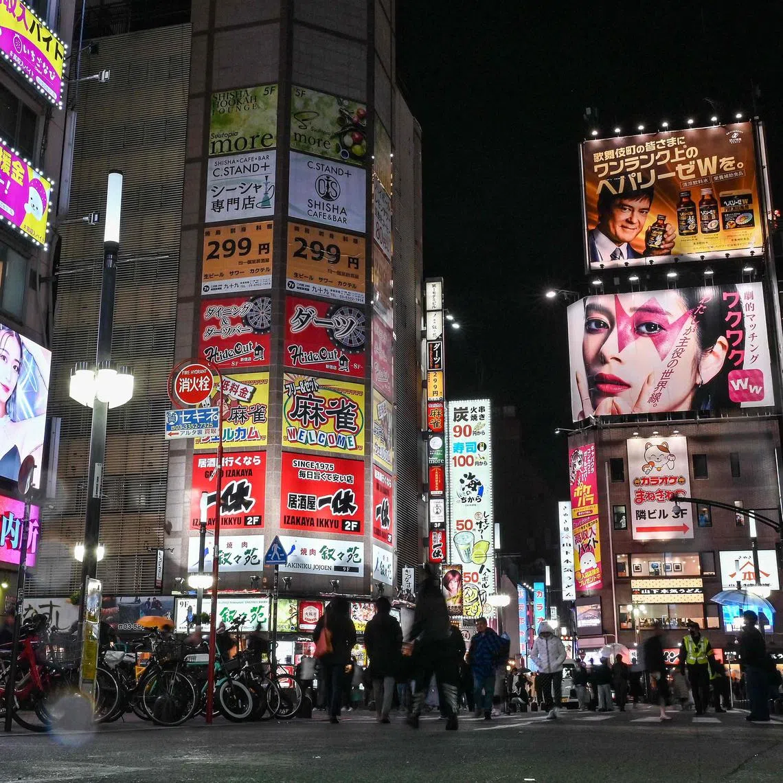 A general view of the red-light entertainment area of Kabukicho in Tokyo’s Shinjuku district.