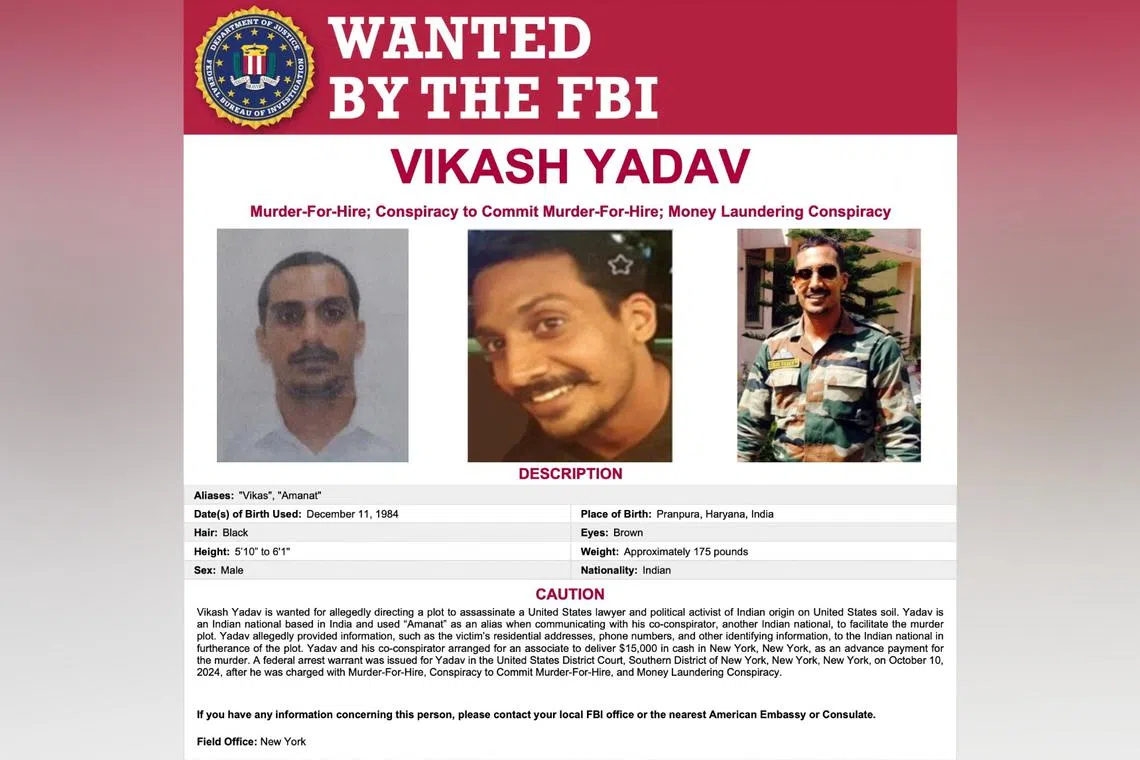 The US Department of Justice charged Vikash Yadav with leading an unsuccessful plot to murder Sikh separatist leader Gurpatwant Singh Pannun in 2023.
