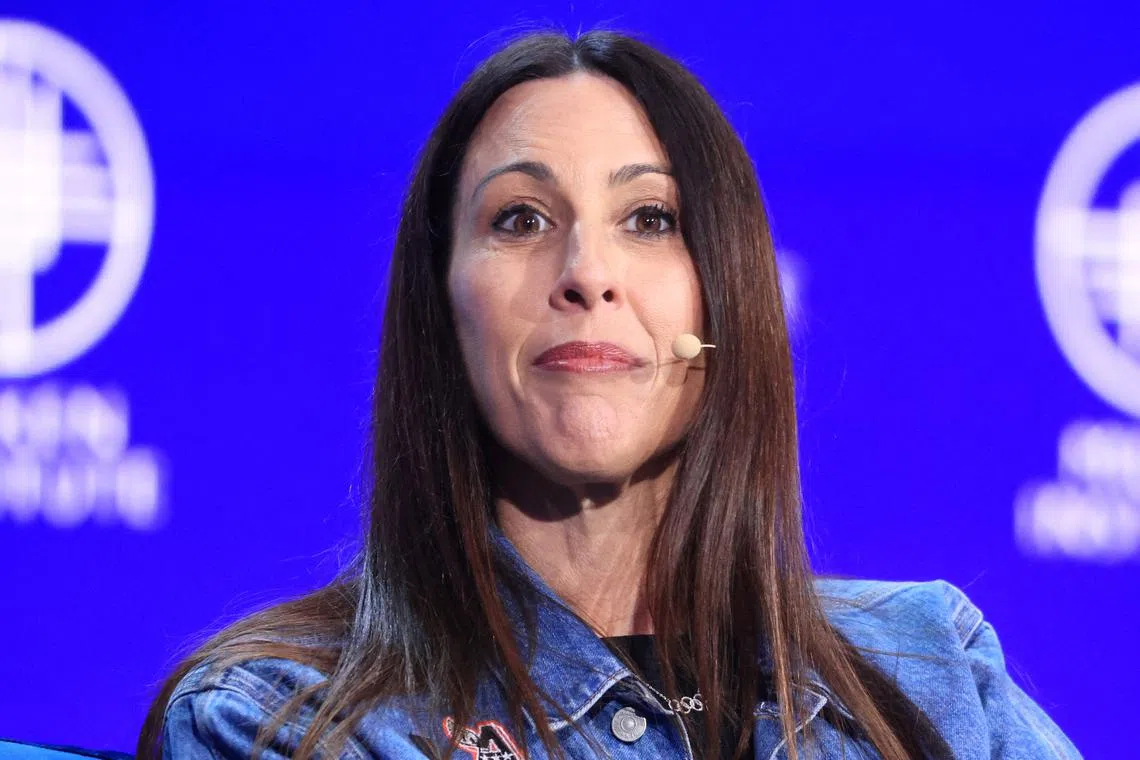 FILE PHOTO: Janet Evans, Chief Athletic Officer, LA28 speaks at the Milken Institute Global Conference 2024 at The Beverly Hilton in Beverly Hills, California, U.S., May 8, 2024.  REUTERS/David Swanson/File Photo