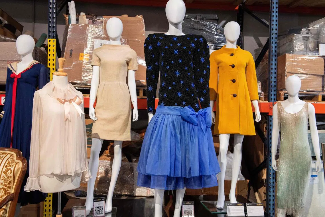 The black-and-blue Jacques Azagury 1985 ballerina-length evening dress was first worn by Princess Diana in Florence in 1985.