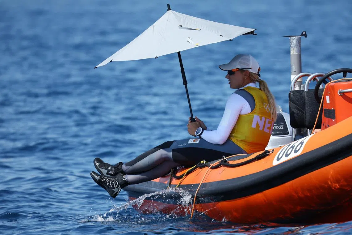 Paris 2024 Olympics - Sailing - Women's Dinghy Medal Race - Marseille Marina, Marseille, France - August 06, 2024. Marit Bouwmeester of Netherlands before the race. REUTERS/Andrew Boyers