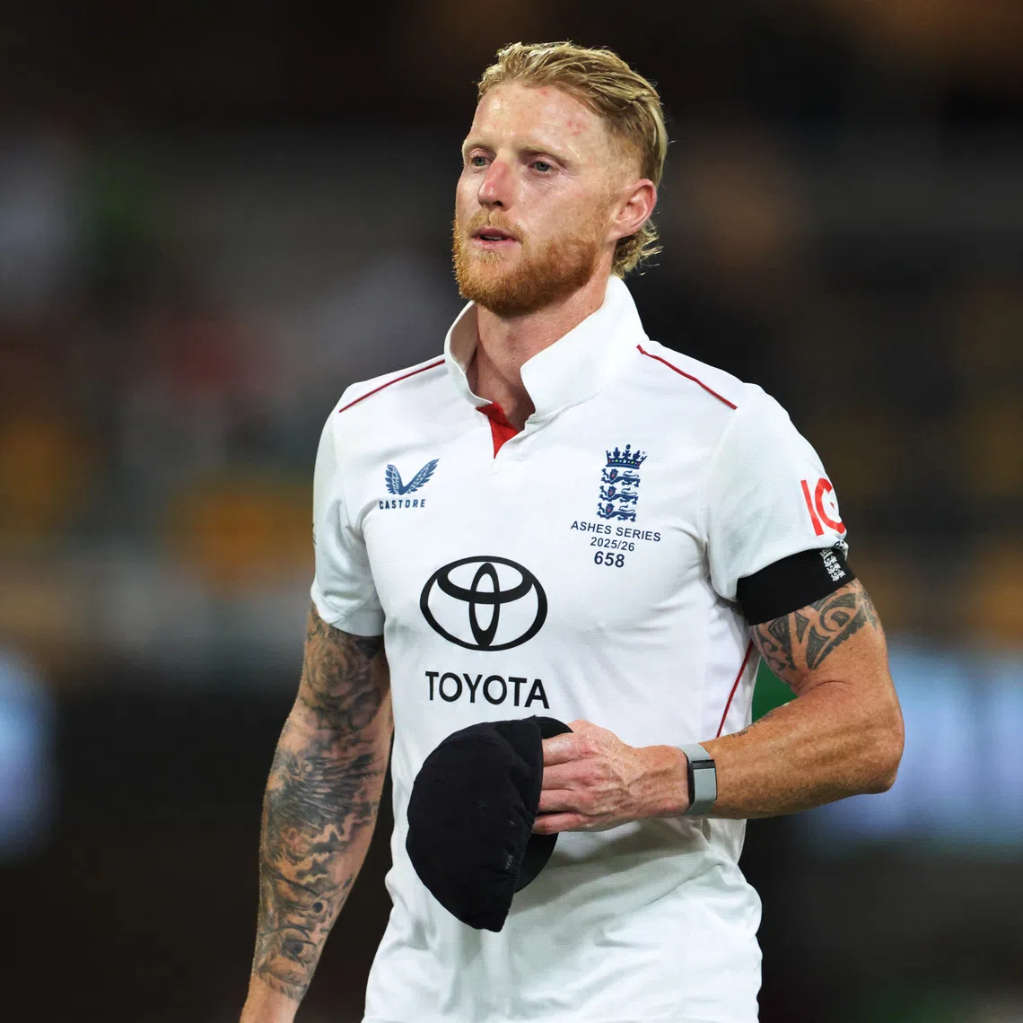 Cricket - The Ashes - Australia v England - Second Test - The Gabba, Brisbane, Australia - December 7, 2025 England's Ben Stokes looks dejected after the match REUTERS/Hollie Adams