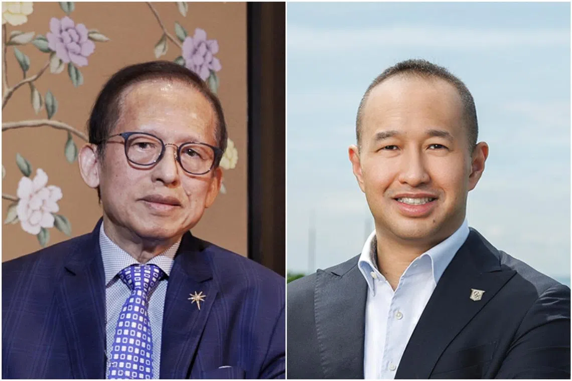 CDL executive chairman Kwek Leng Beng (left) filed court papers against his son and group CEO Sherman Kwek on Feb 26.