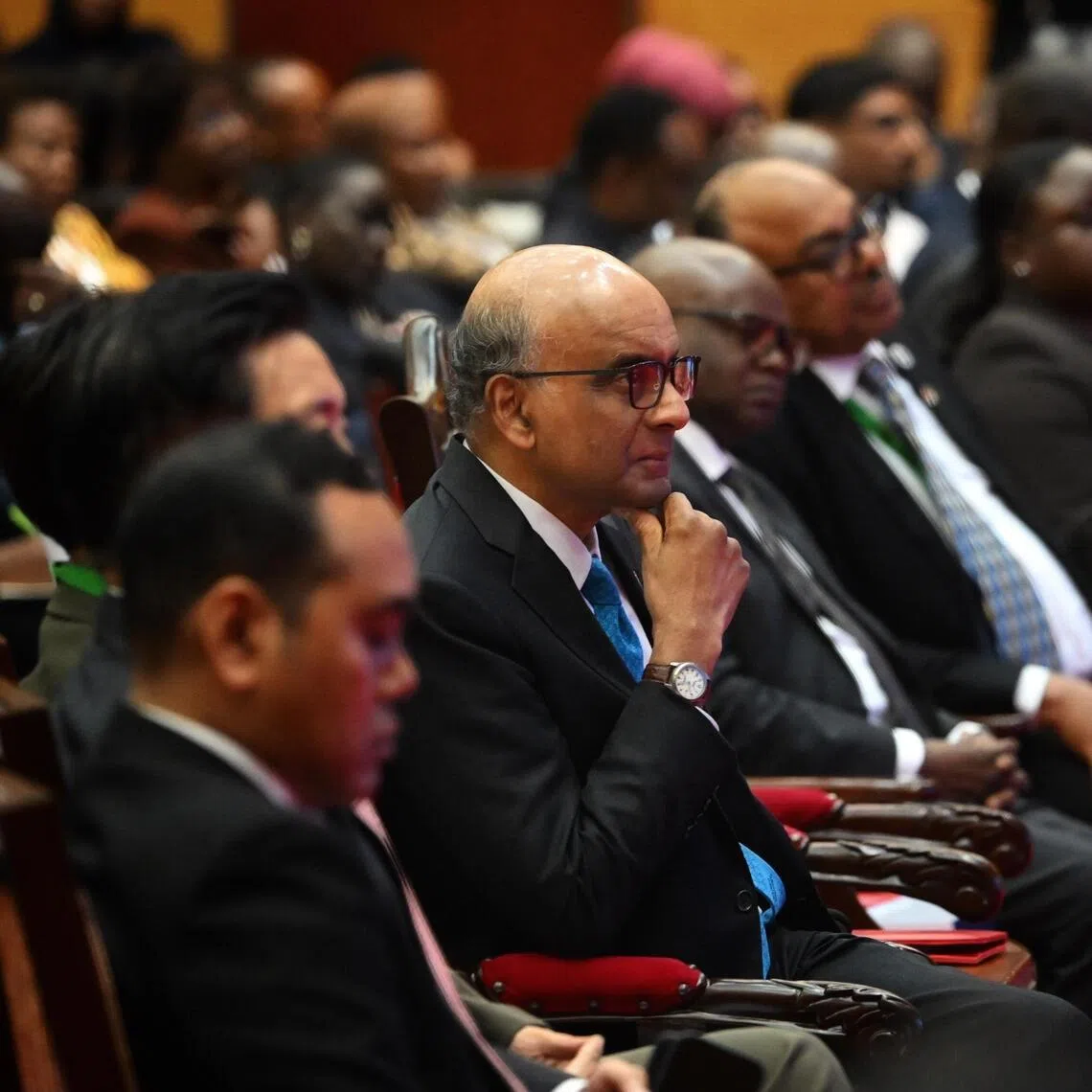 President Tharman Shanmugaratnam at a Singapore-Tanzania joint business forum in Tanzania on June 9.