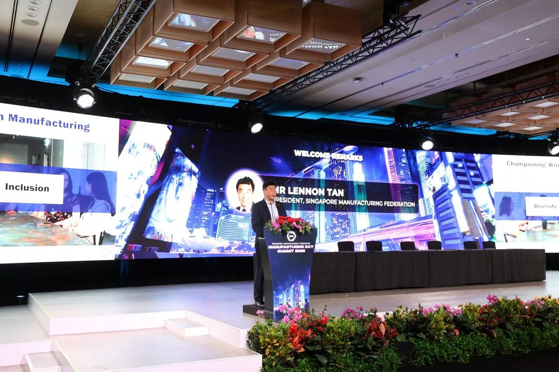  SMF’s Manufacturing Day Summit 2025.
Mr. Lennon Tan, President, Singapore Manufacturing Federation (SMF) during welcome remarks

credit: Singapore Manufacturing Federation.