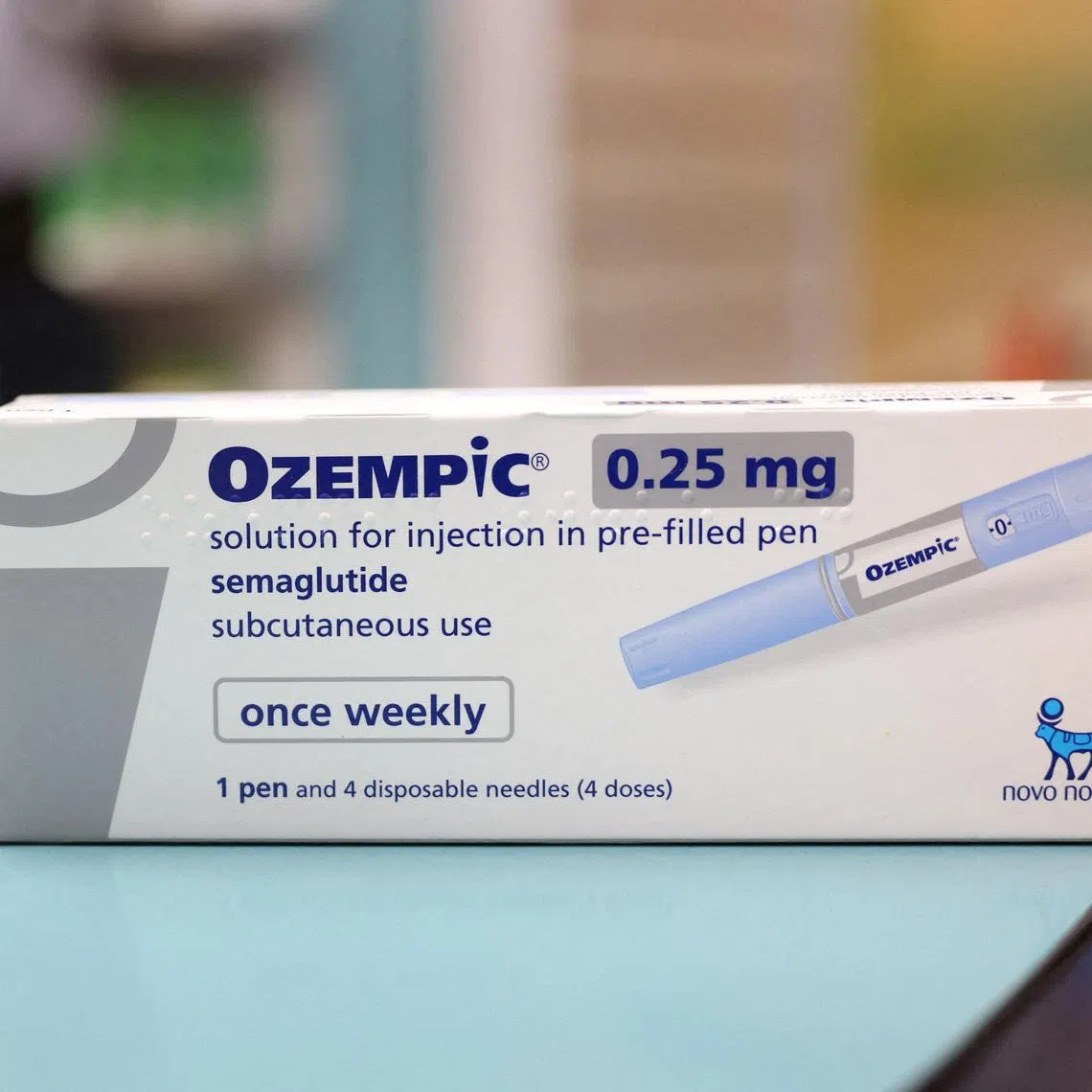 FILE PHOTO: A box of Ozempic made by Novo Nordisk is seen at a pharmacy in London, Britain March 8, 2024. REUTERS/Hollie Adams/File Photo