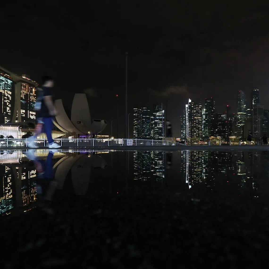Some landmarks of the Singapore skyline in Bayfront went dark in support of Earth Hour.  