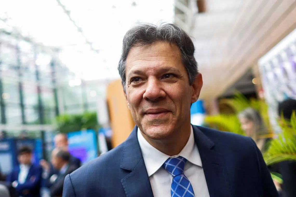 FILE PHOTO: Brazil's Finance Minister Fernando Haddad attends a meeting with mayors in Brasilia, Brazil March 13, 2023. REUTERS/Adriano Machado/File photo