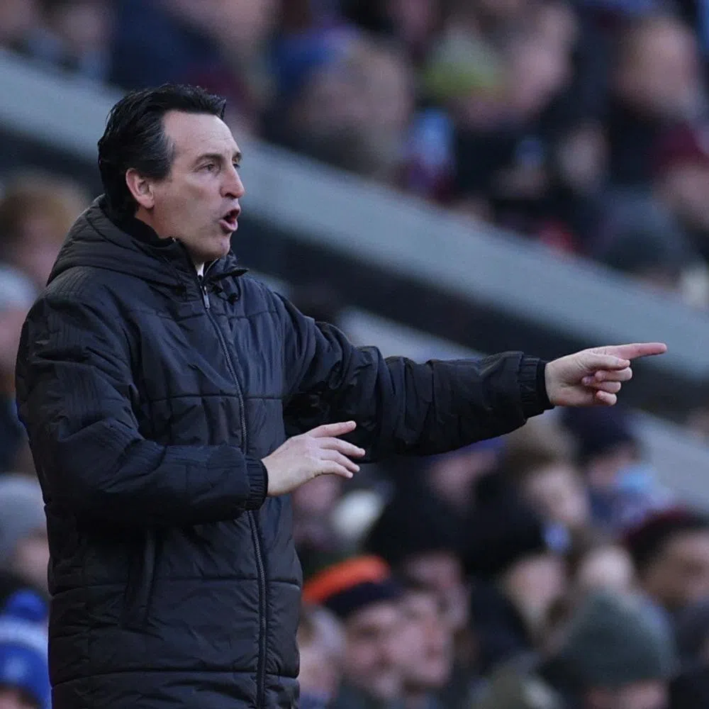 Soccer Football - Premier League - Aston Villa v Nottingham Forest - Villa Park, Birmingham, Britain - January 3, 2026 Aston Villa manager Unai Emery reacts REUTERS/Ian Walton