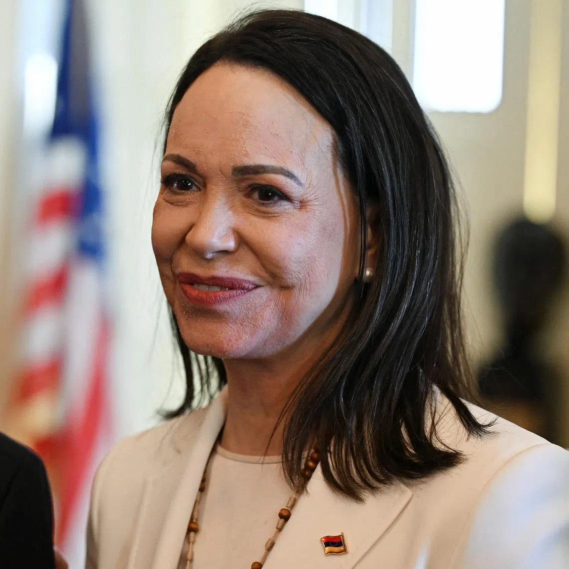 Venezuelan opposition leader Maria Corina Machado meets U.S. senators after her meeting with U.S. President Donald Trump at the White House, on Capitol Hill in Washington, D.C., U.S., January 15, 2026. REUTERS/Annabelle Gordon