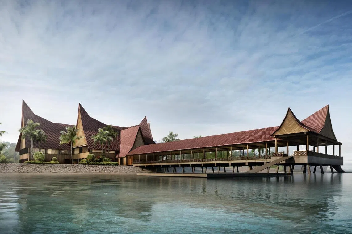 Artist rendering of Marina Bay Ferry Cove, a dedicated ferry terminal to serve the Opus Bay development.