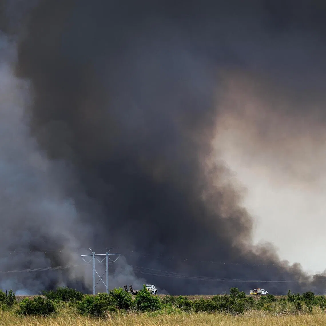Smoke rises as a wildfire burns parts of the Everglades in Florida, USA, on May 11. The United States has seen unseasonably large areas burnt in 2026.