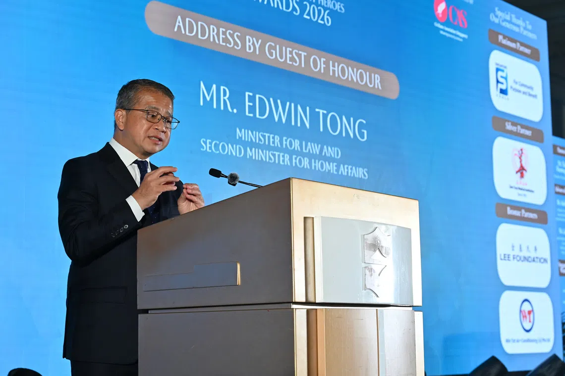 Law Minister Edwin Tong at Singapore Silent Heroes Awards 2026.