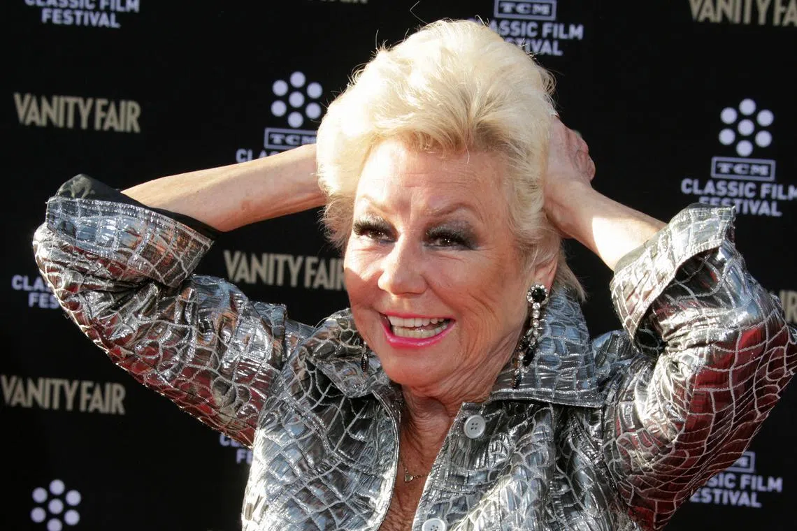 FILE PHOTO: Actress Mitzi Gaynor, star of the 1958 film \"South Pacific\", poses as she arrives at the opening night gala of the TCM Classic Film Festival in Hollywood April 25, 2013. REUTERS/Fred Prouser/File Photo