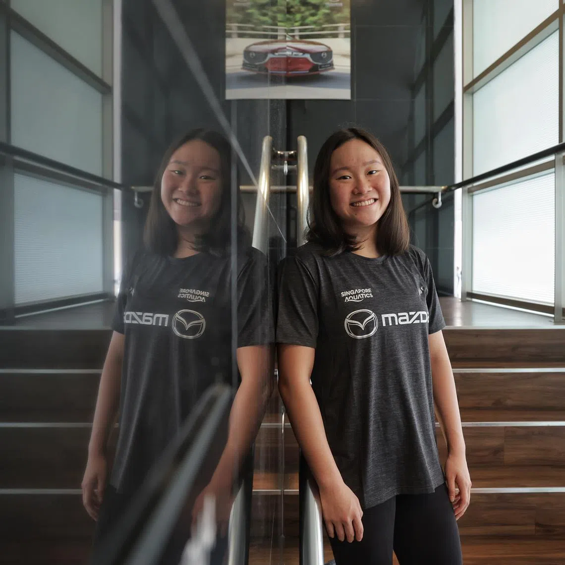 National swimmer Gan Ching Hwee at the sponsorship signing ceremony between Singapore Aquatics and Mazda Singapore on July 10, 2024.