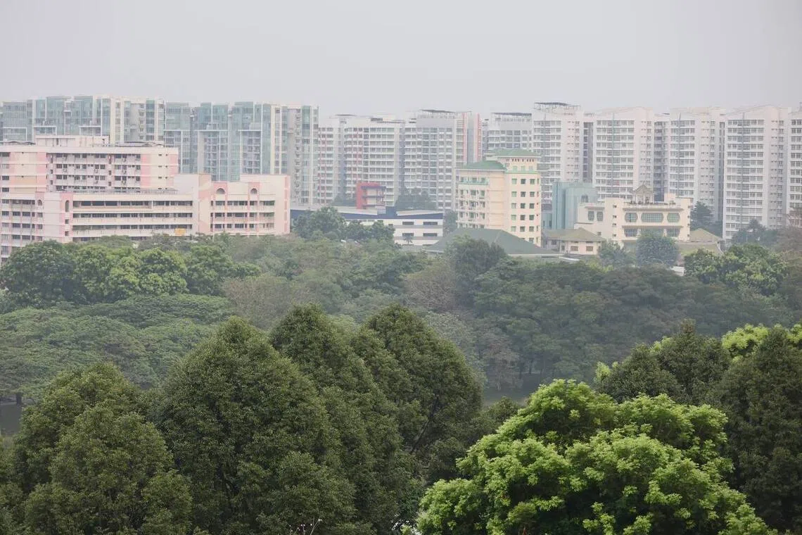 Hazy conditions seen at Hougang on Oct 8.