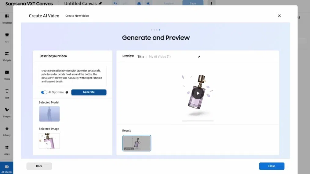 vxt’s built-in tools convert static images into display-ready videos, enabling teams to produce content without relying heavily on specialist support