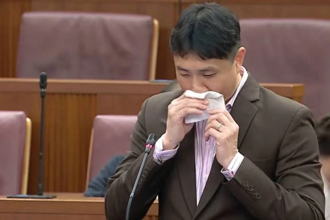 Workers’ Party MP Jamus Lim was seen sniffling in Parliament last week.