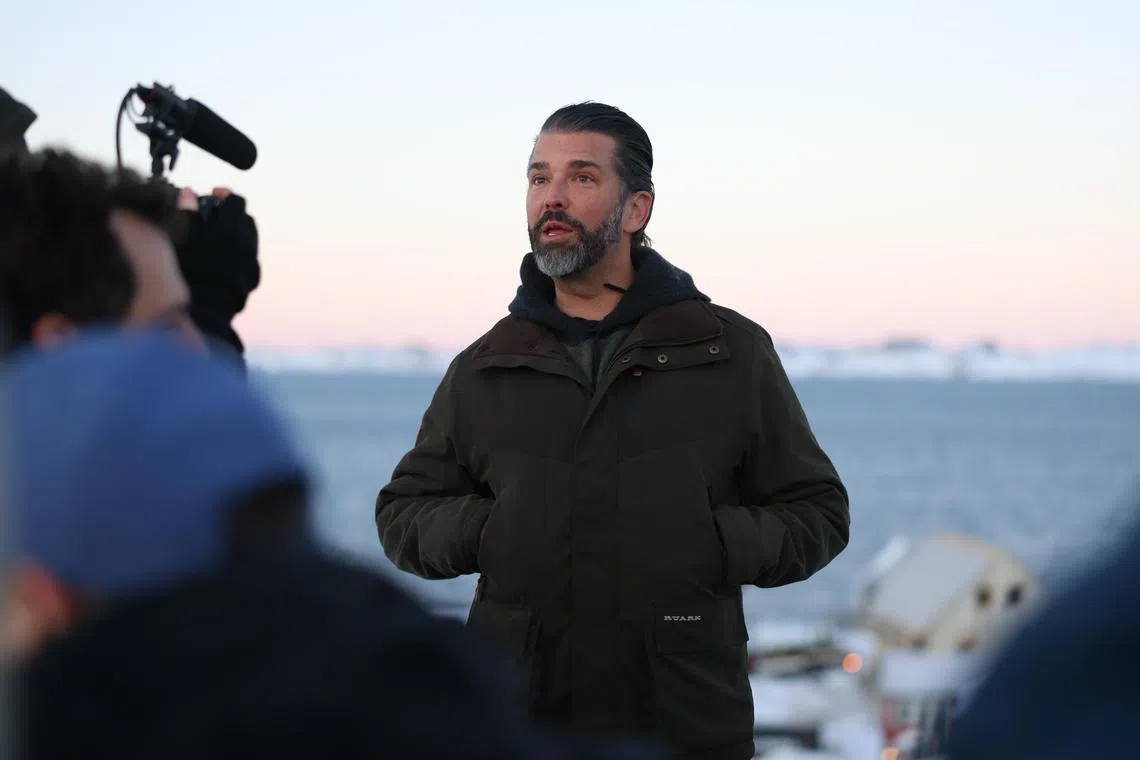 Donald Trump Jr is seen on a visit to Nuuk, Greenland on Jan 7. 