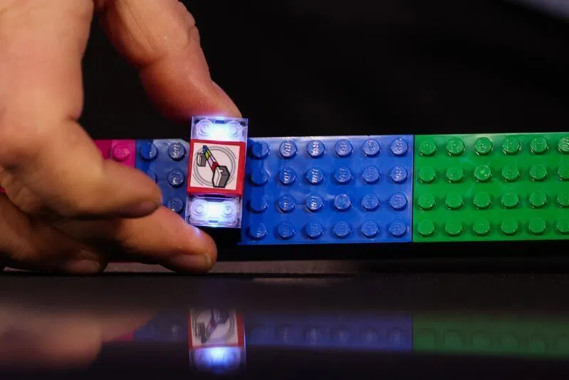 The Lego Smart Brick being introduced ahead of the Consumer Electronics Show in Las Vegas in January. 