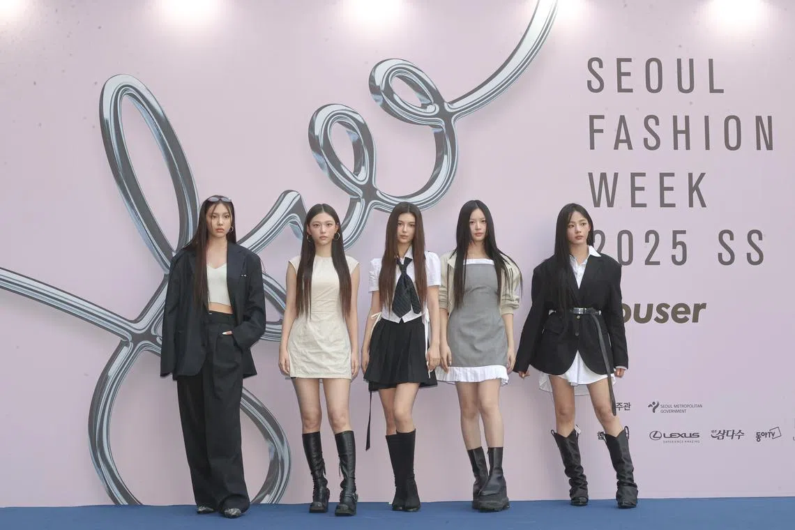 South Korean girl group NewJeans poses at the Seoul Fashion Week S/S 2025 at Dongdaemun Design Plaza in Seoul, South Korea, 03 September 2024. 